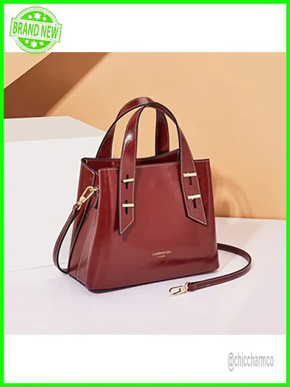 Genuine Leather Crossbody Satchel Top-handle Tote Purse